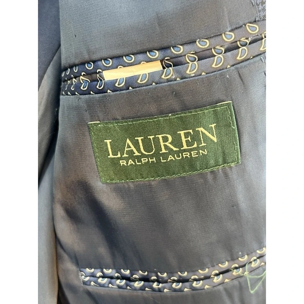 Lauren Ralph Lauren Sport Coat Mens 42R Blue Plaid Two Button Formal Career